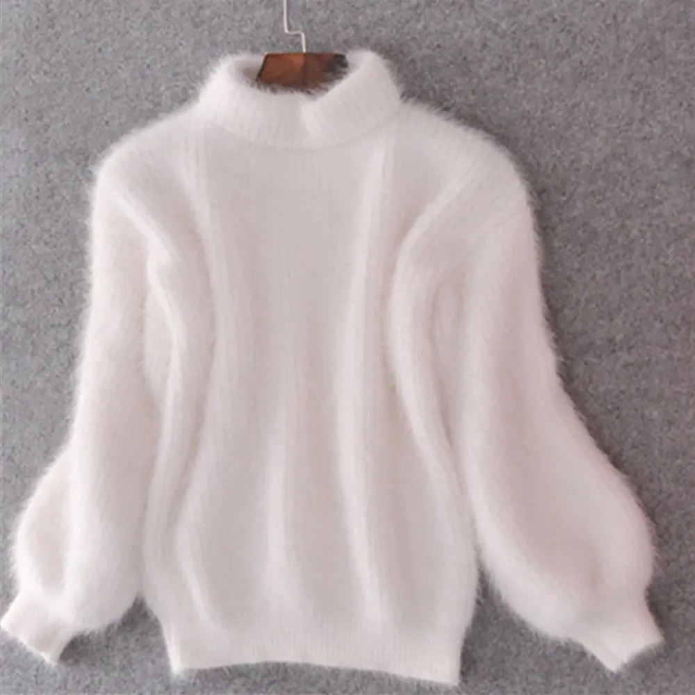 Knitted Mohair Turtleneck Sweater