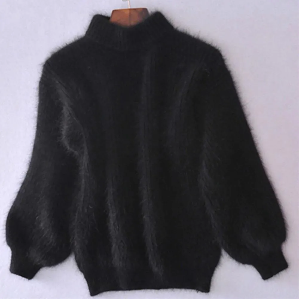 Knitted Mohair Turtleneck Sweater