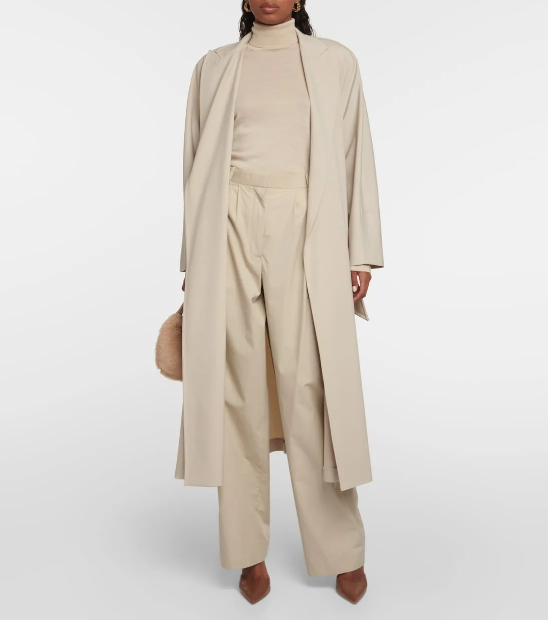 Max Mara natural wool lecco turtleneck, beige