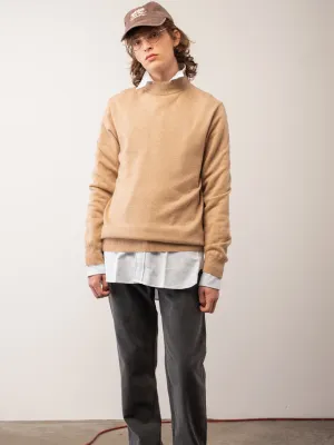 Men Mockneck Sweater_Camel