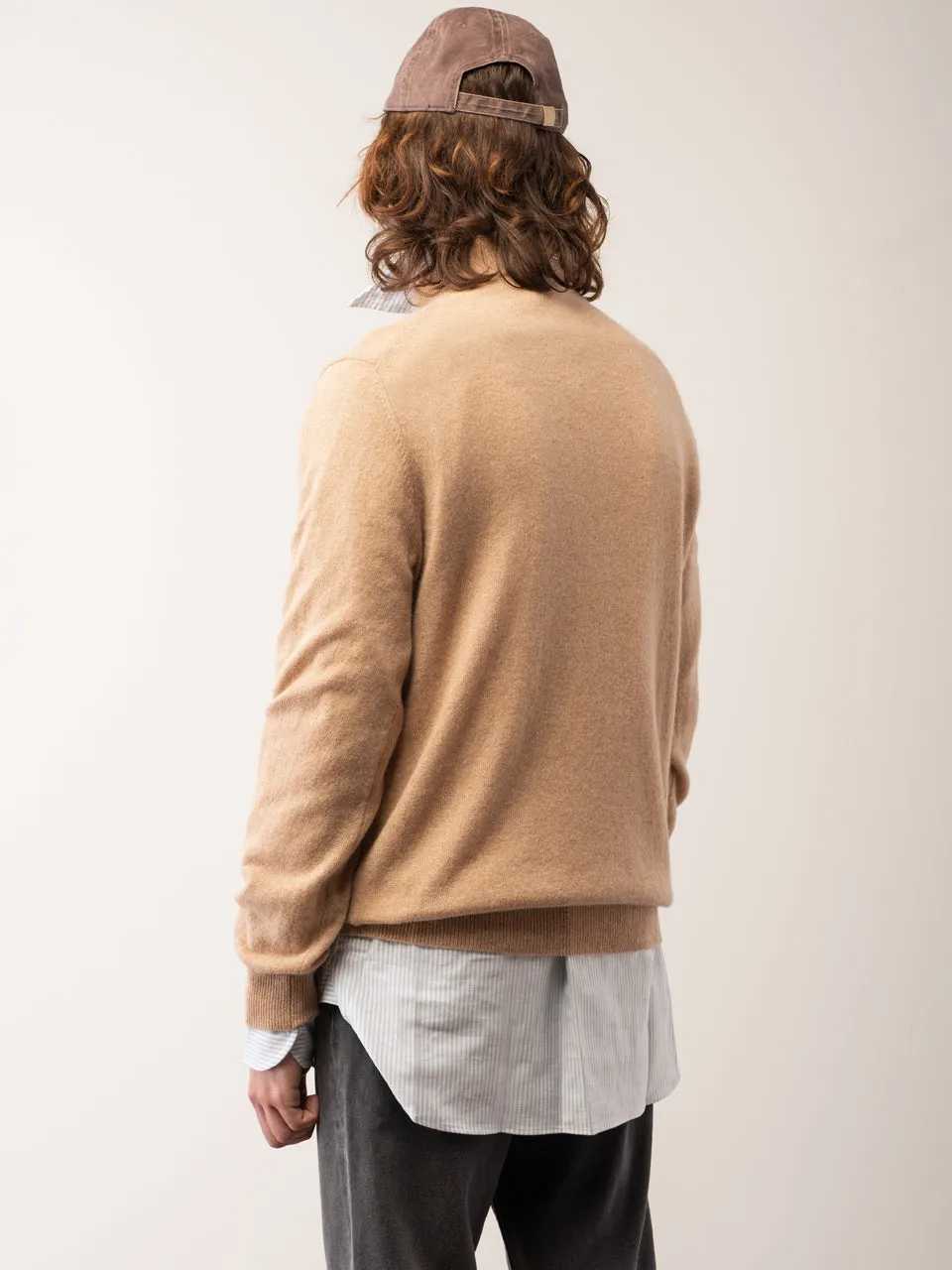 Men Mockneck Sweater_Camel