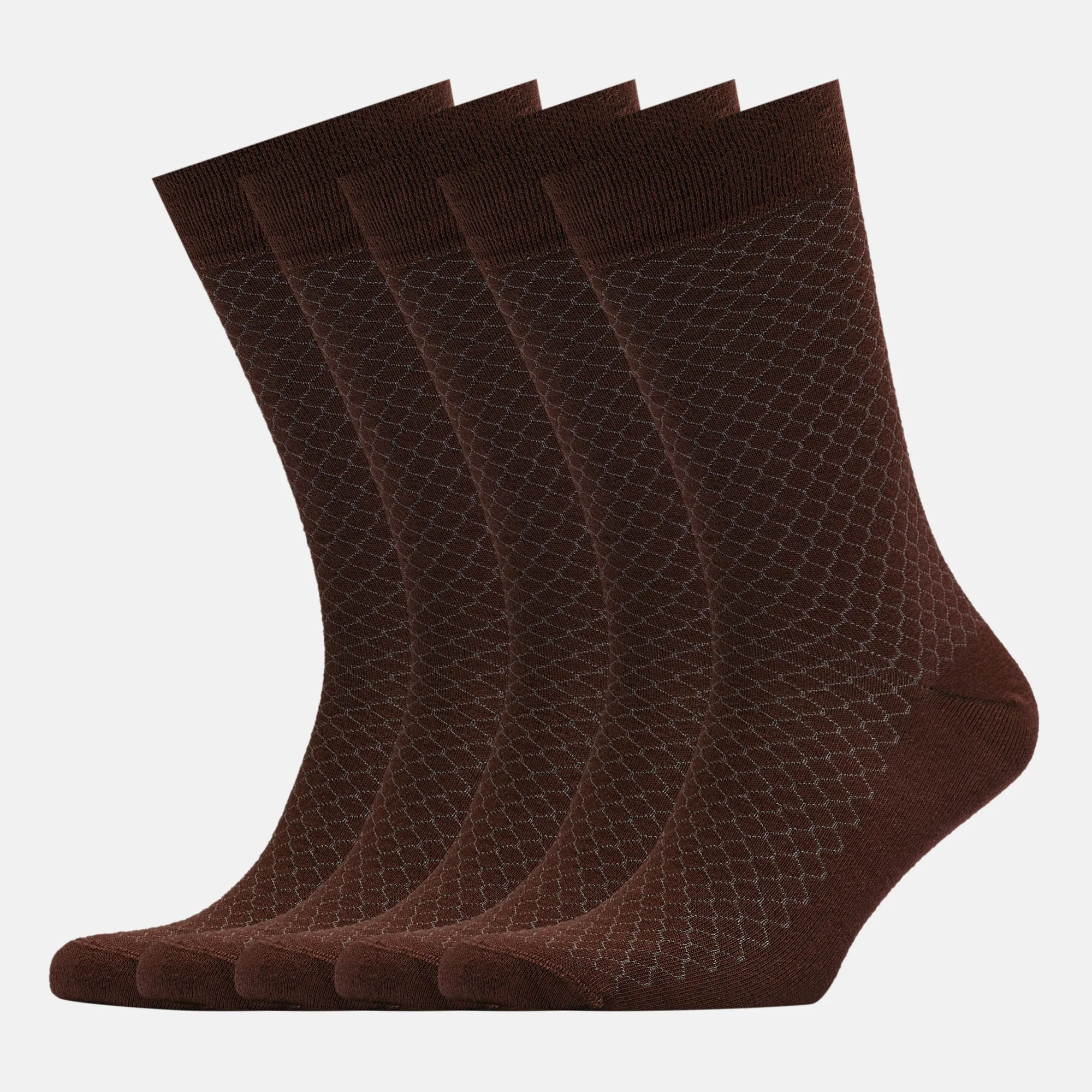 Men's Bamboo Dress Socks • Honeycomb Pack of 1/3/5 Pairs • Dark Brown