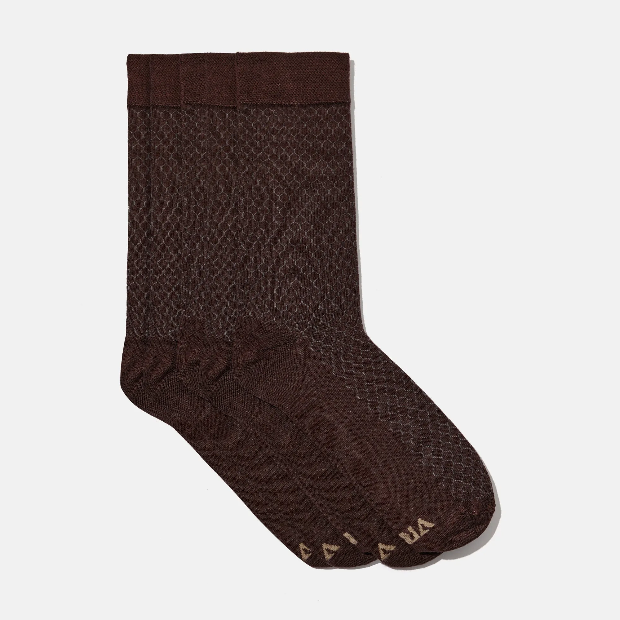 Men's Bamboo Dress Socks • Honeycomb Pack of 1/3/5 Pairs • Dark Brown