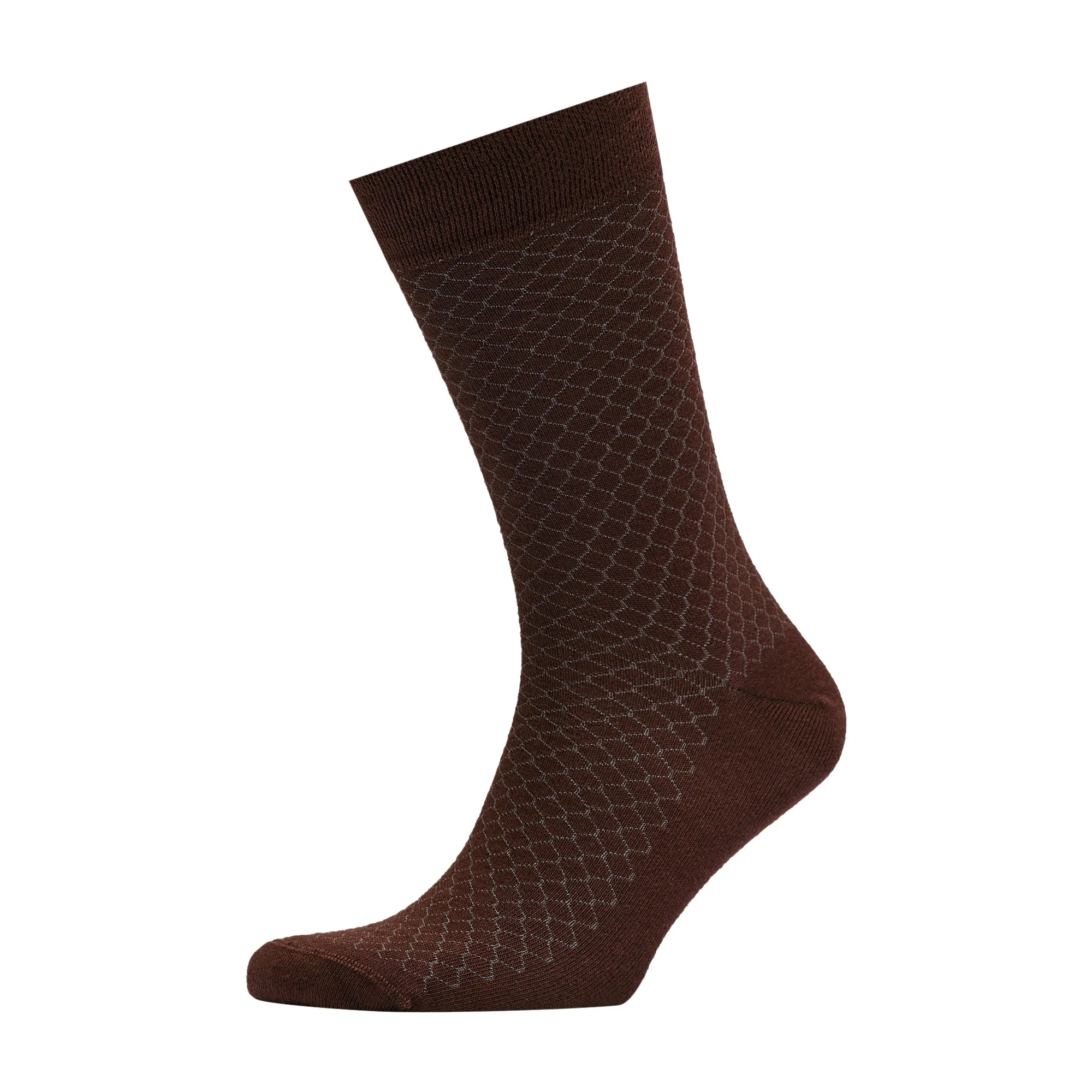 Men's Bamboo Dress Socks • Honeycomb Pack of 1/3/5 Pairs • Dark Brown