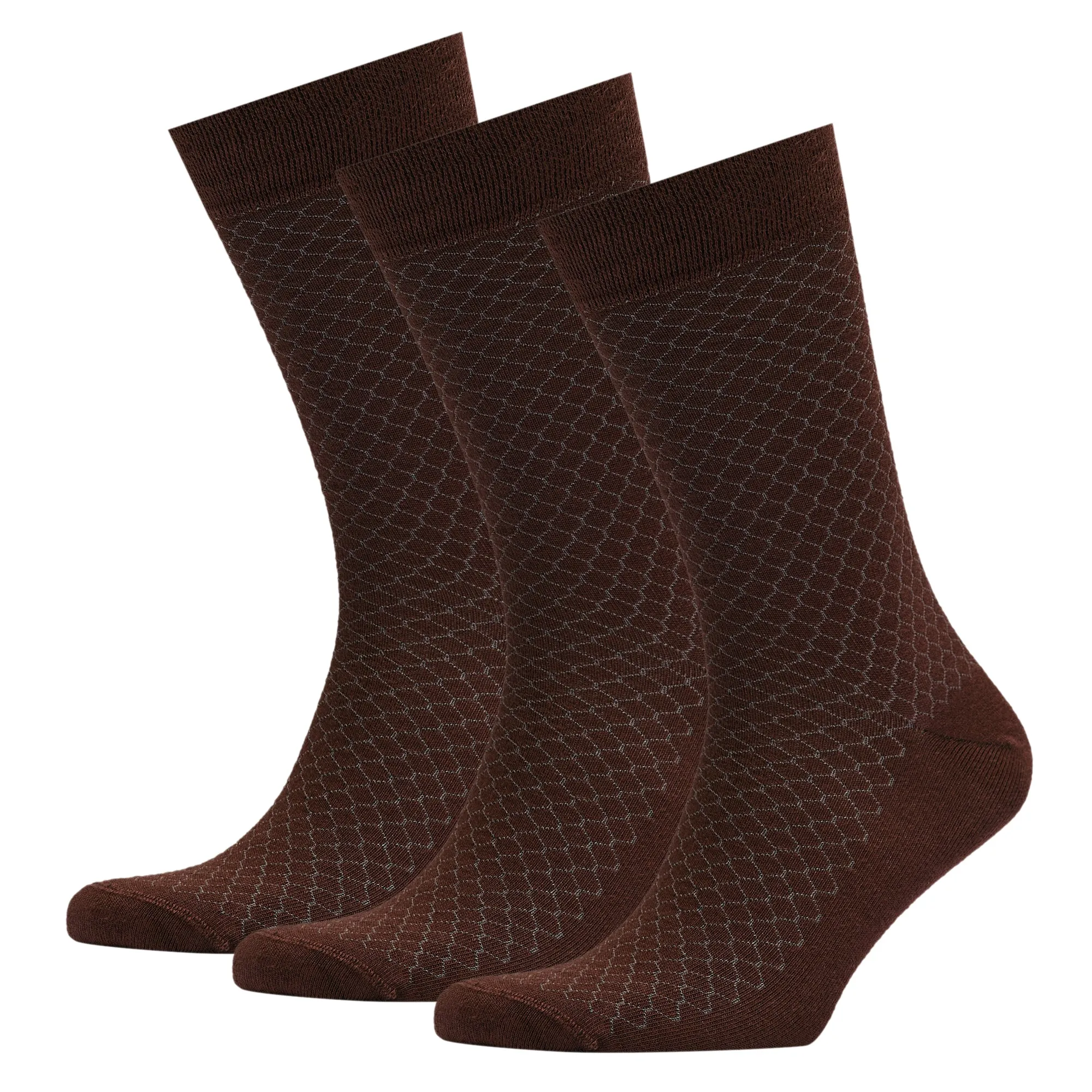 Men's Bamboo Dress Socks • Honeycomb Pack of 1/3/5 Pairs • Dark Brown