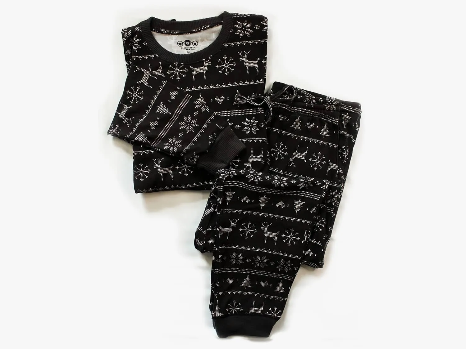 Men’s Jogger Pajama Set - Black Fair Isle