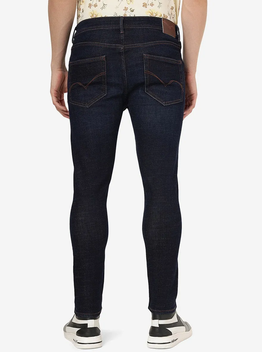 Mid Night Blue Solid Rider Fit Jeans | JadeBlue