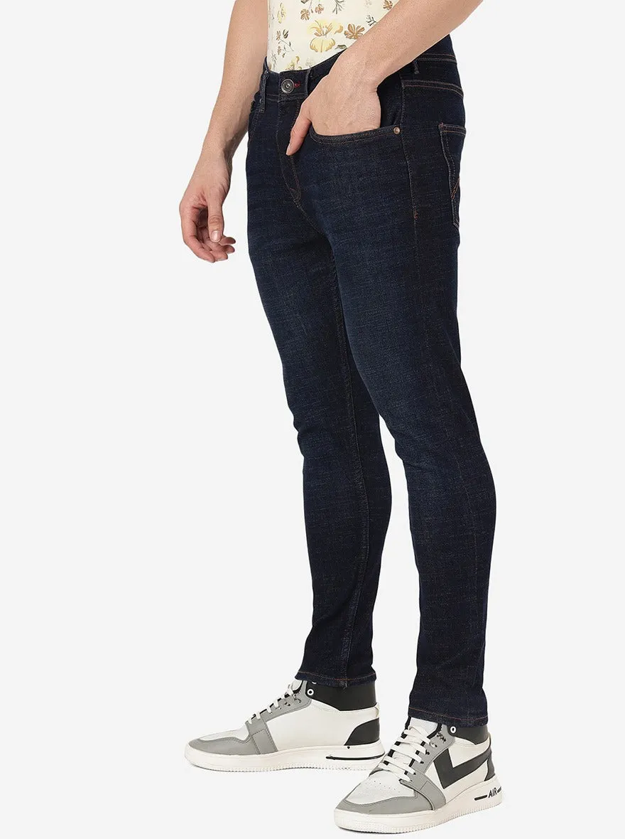 Mid Night Blue Solid Rider Fit Jeans | JadeBlue