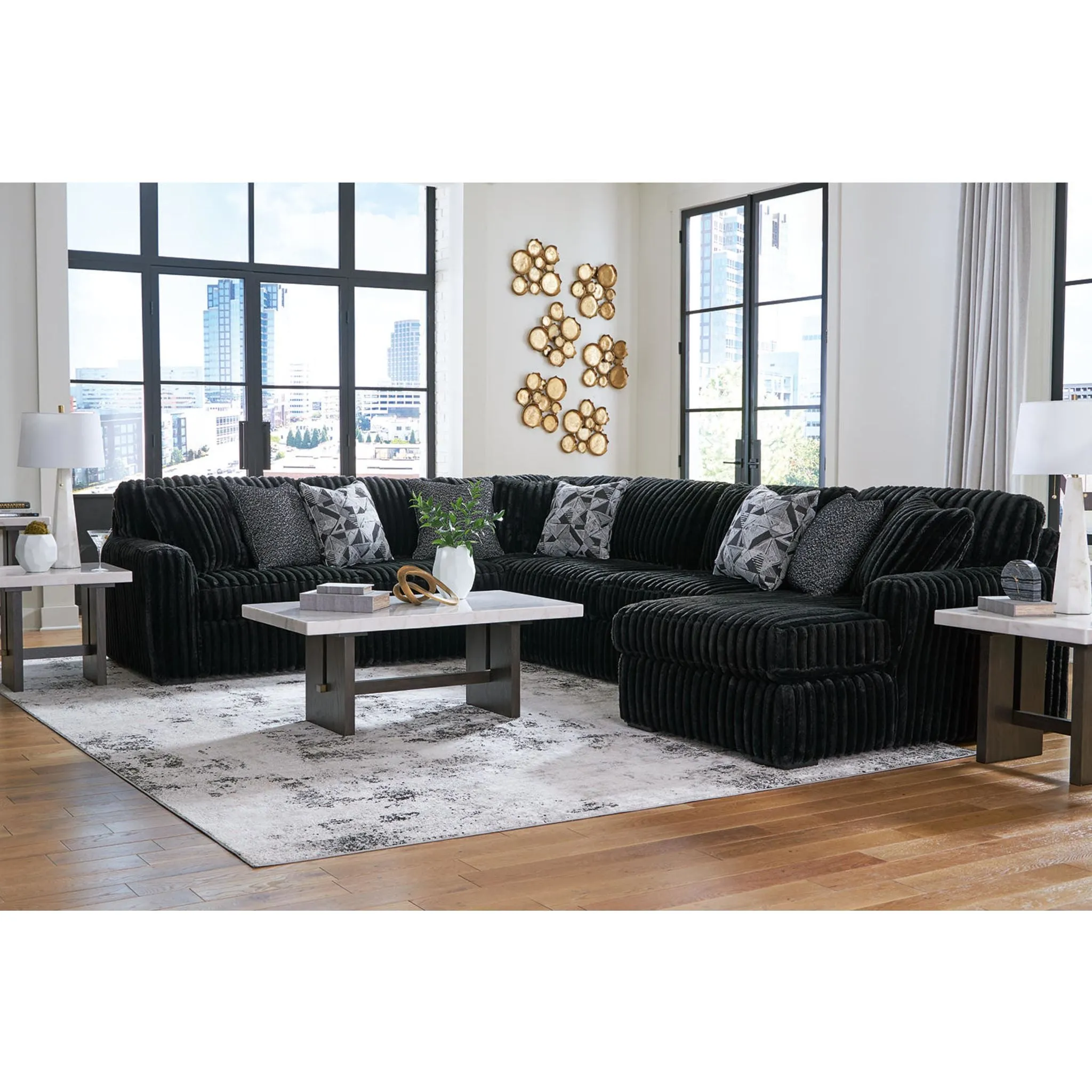 Midnight-Madness 4 Piece Sectional with Chaise