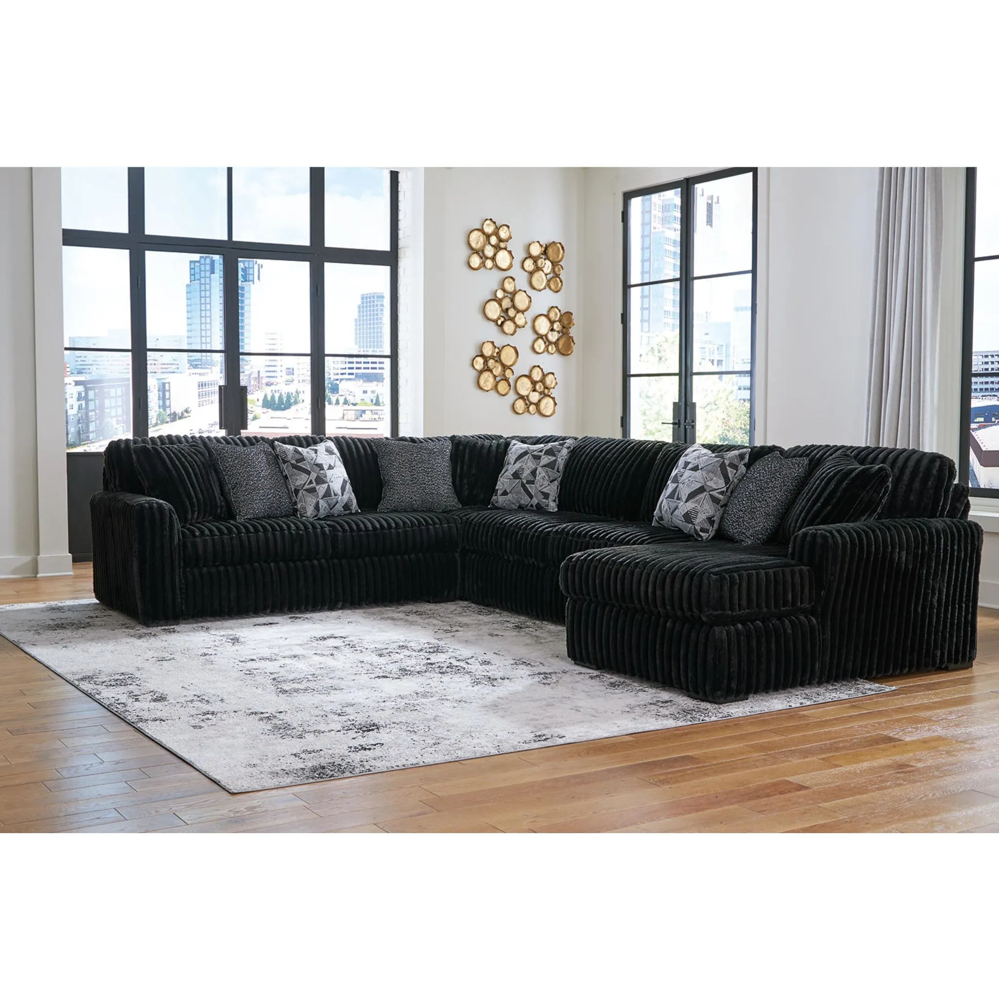 Midnight-Madness 4 Piece Sectional with Chaise