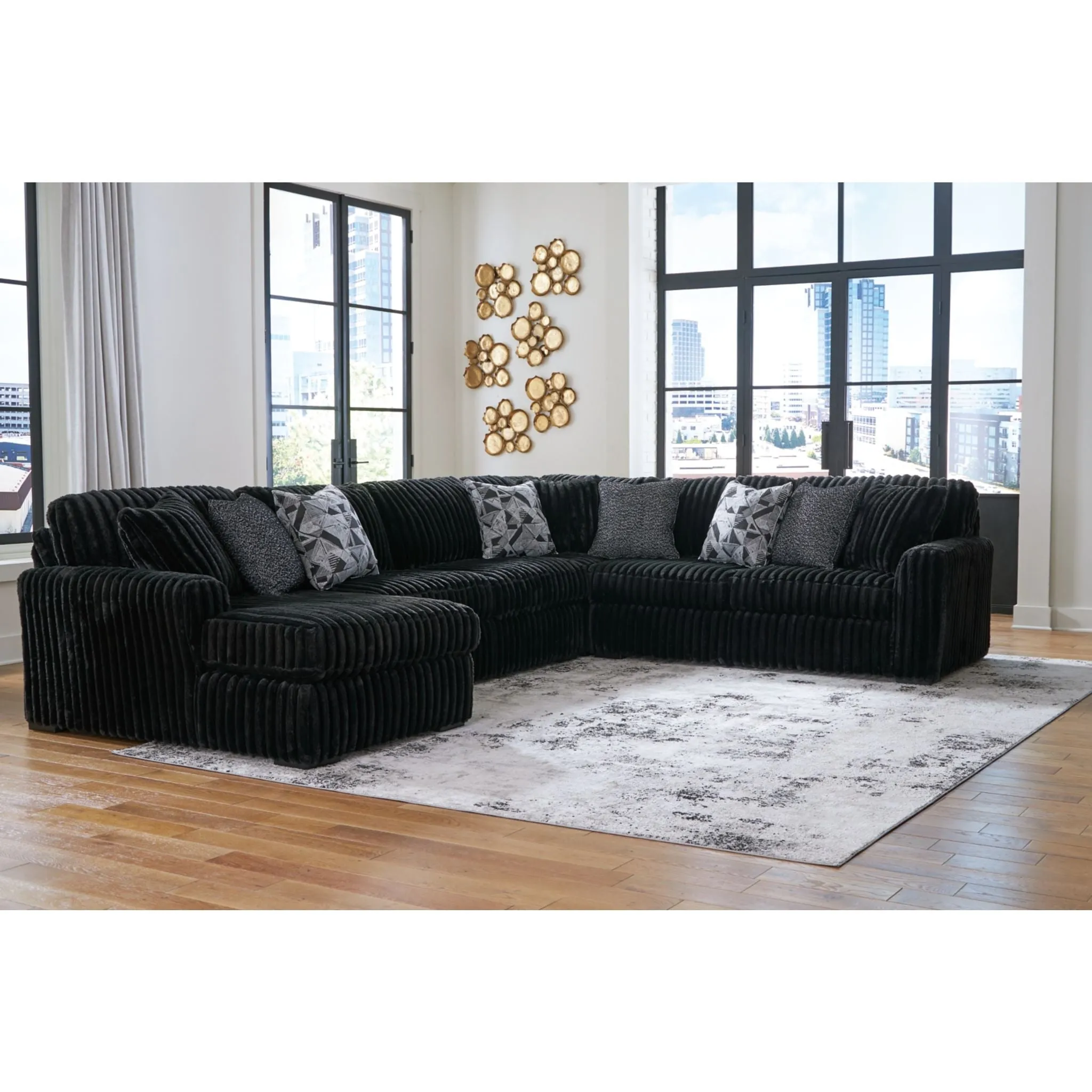 Midnight-Madness 4 Piece Sectional with Chaise