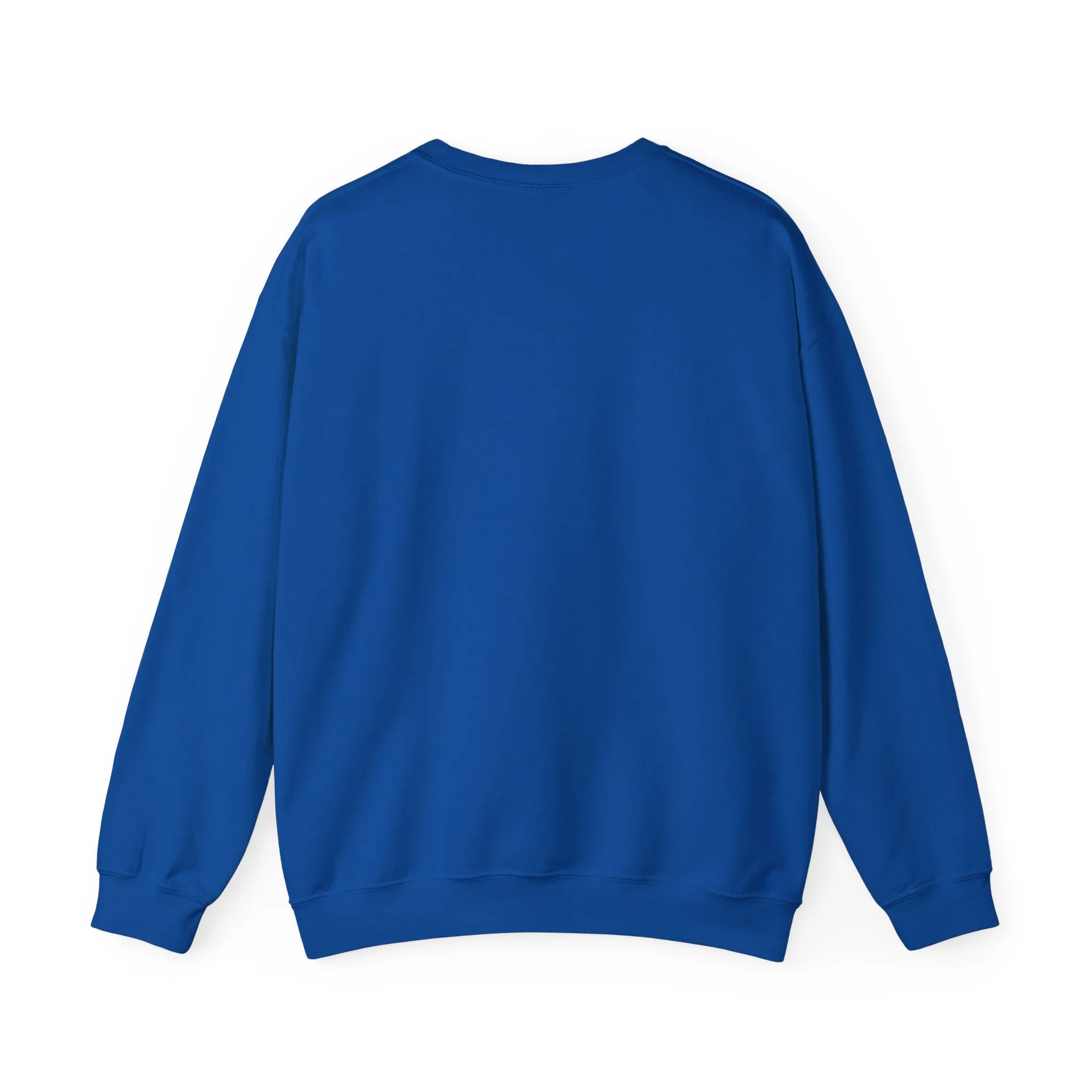 MOM Crewneck Sweatshirt, Red on Blue