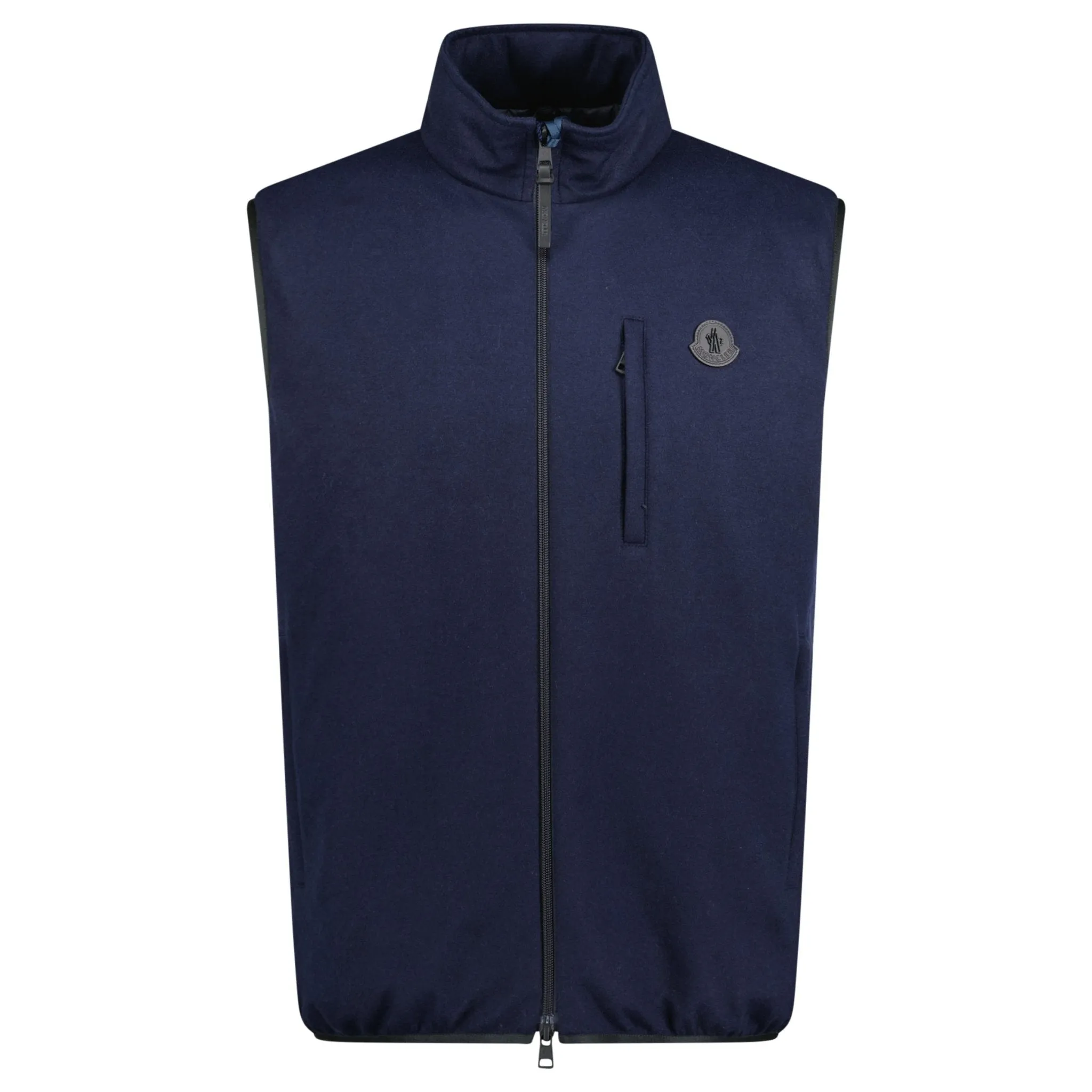 MONCLER 'TUMBA' DOWN PADDED CASHMERE-BLEND GILET NAVY