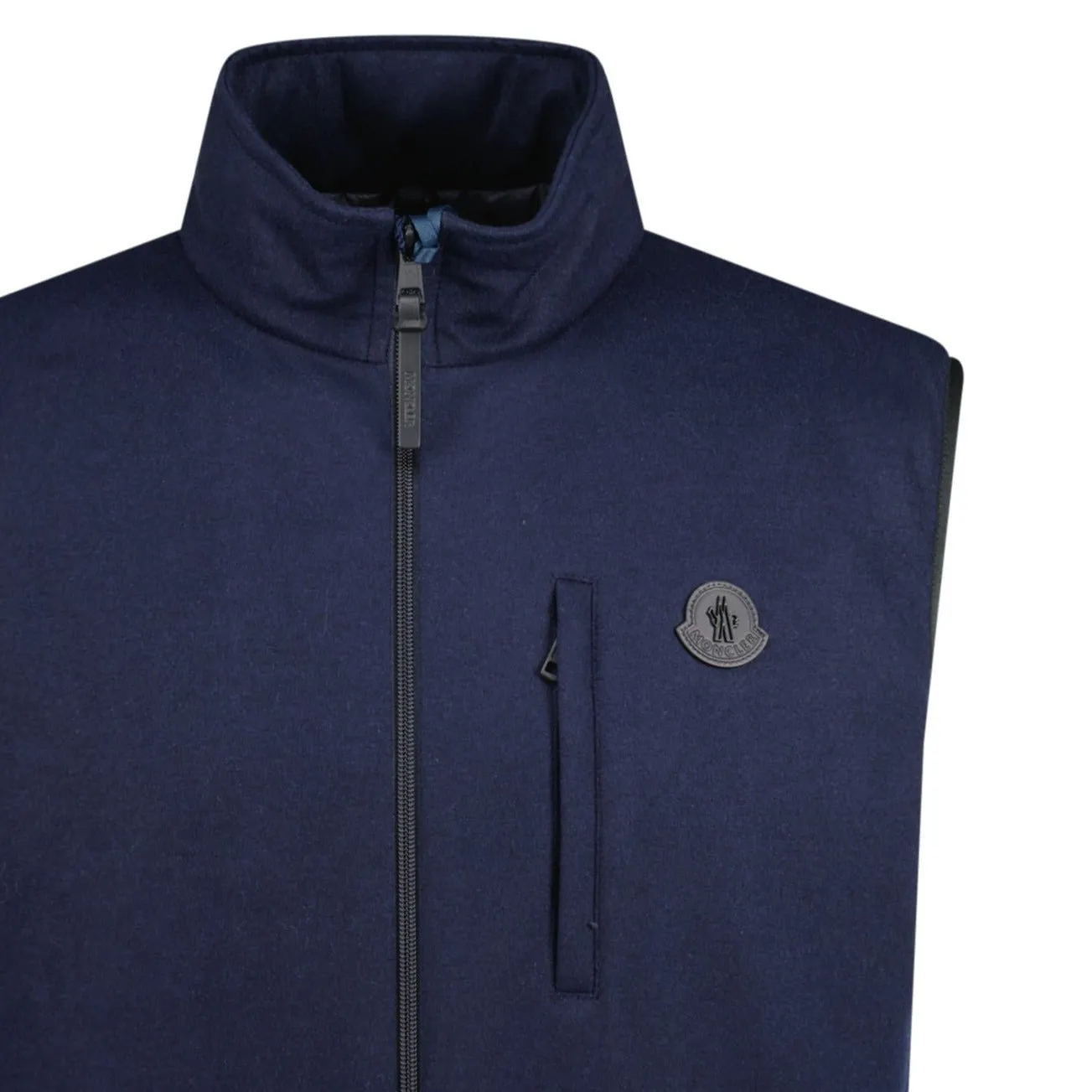 MONCLER 'TUMBA' DOWN PADDED CASHMERE-BLEND GILET NAVY