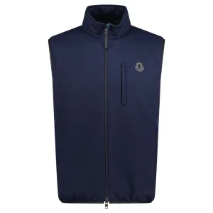 MONCLER 'TUMBA' DOWN PADDED CASHMERE-BLEND GILET NAVY