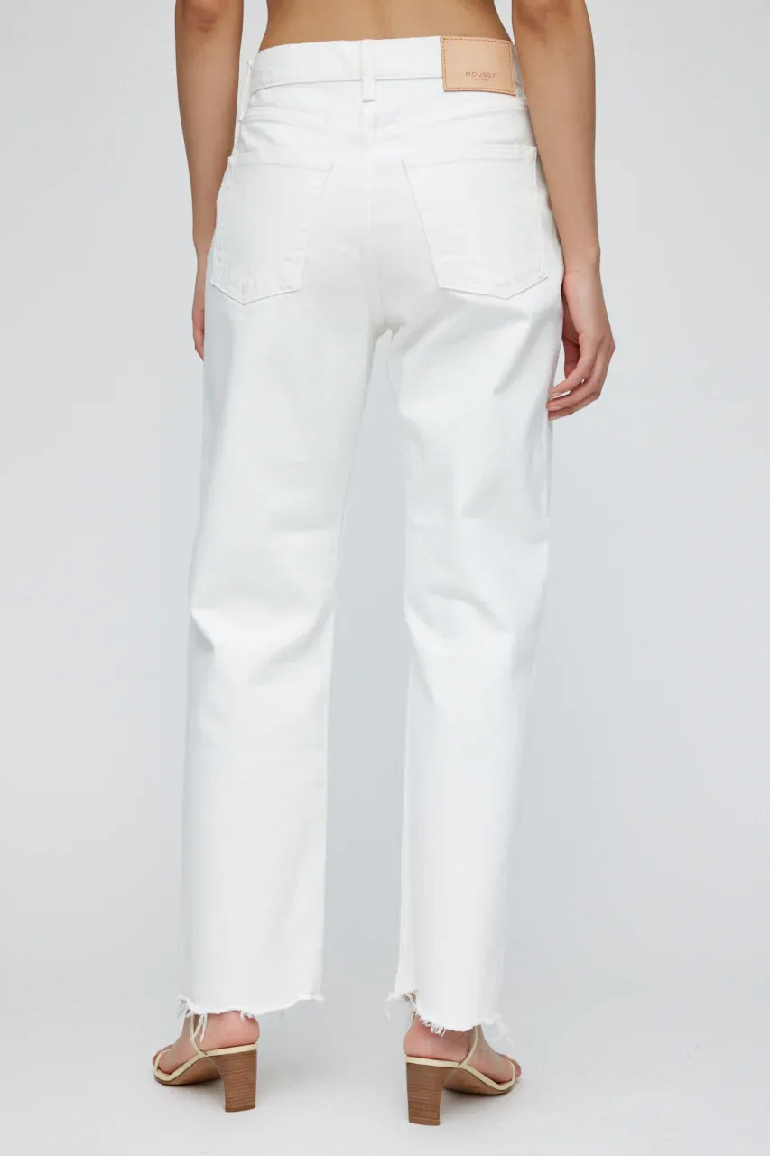 Moussy - MV Aurora Wide Straight Crop in White