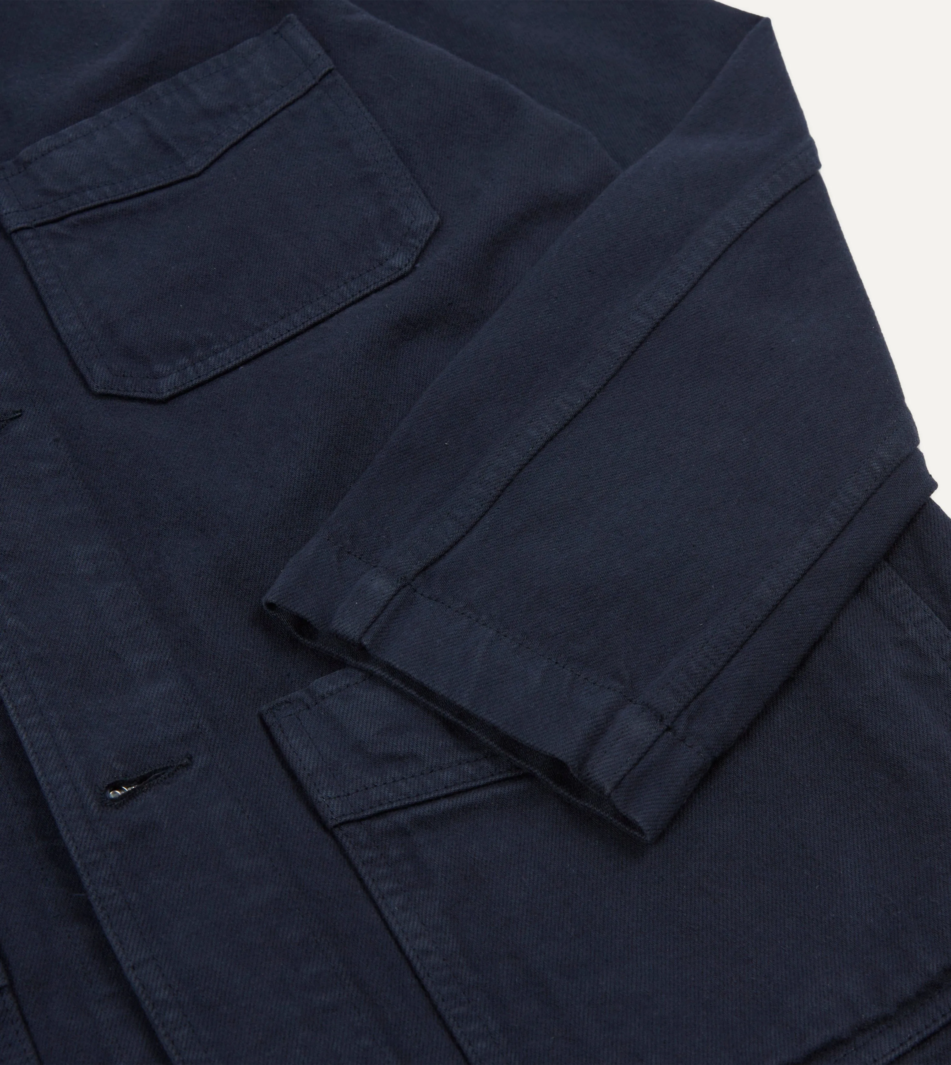 Navy Heavy Twill Cotton Five-Pocket Chore Jacket