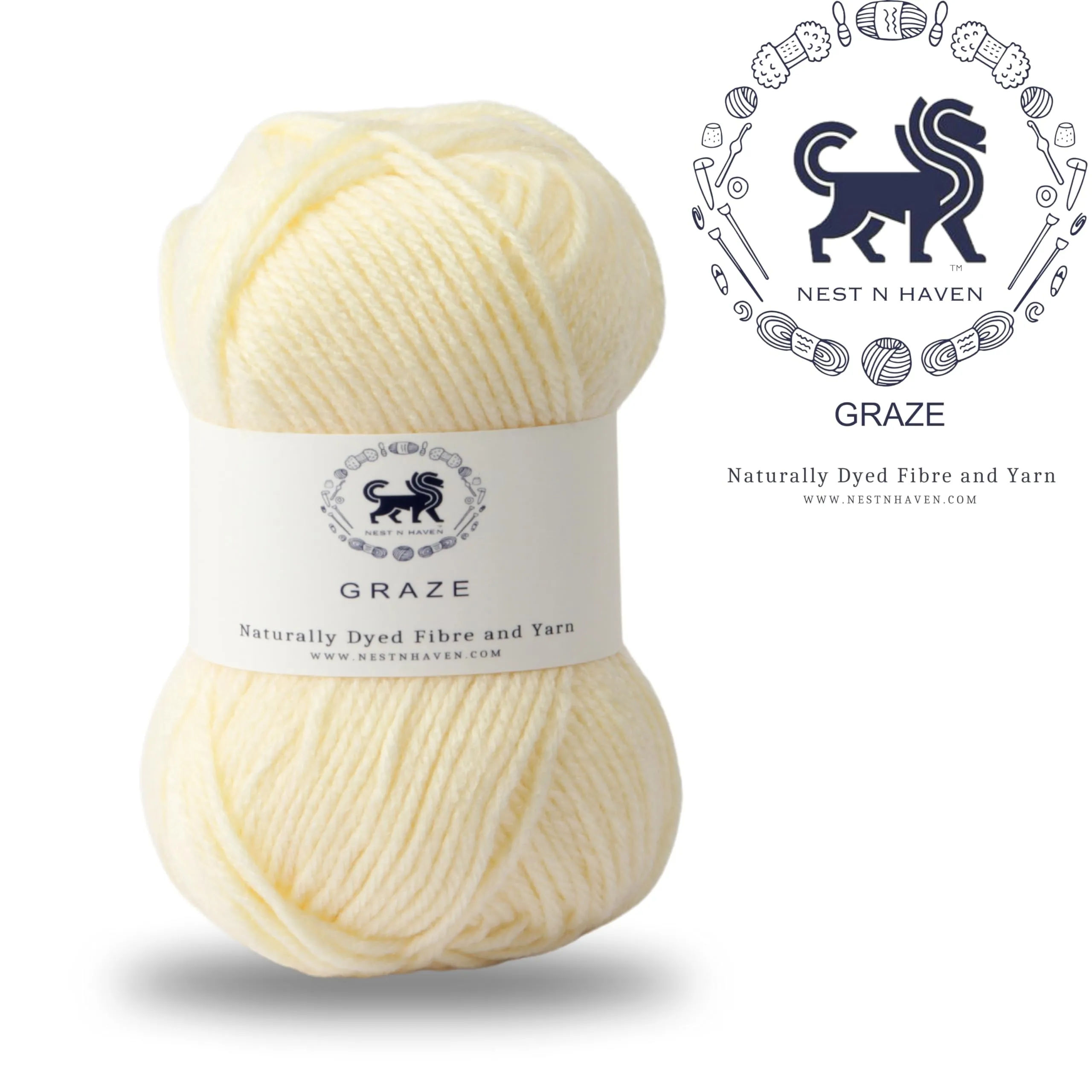 Nestnhaven Acrowools Graze Hand Knitting and Crochet Yarn. Pack of 1 Ball - 100gms. Shade no - NNHG002 (Off White)