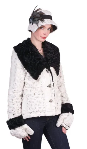 Norma Jean Coat, Reversible - Luxury Faux Fur in Winters Frost with Cuddly Fur in Black  - Sold Out!