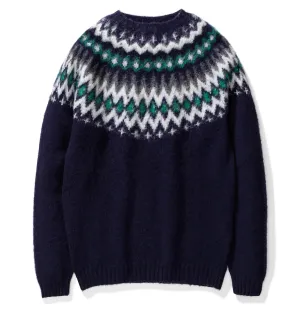 Norse Projects Birnir Fairisle Jumper – Dark Navy