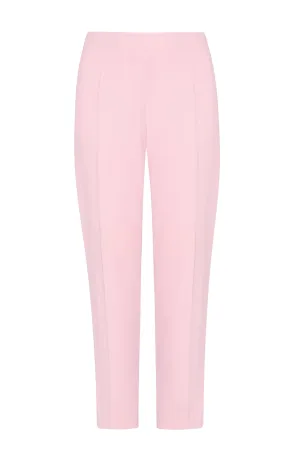 Pale Pink Narrow Trousers in Pale Pink Wool - Phoebe