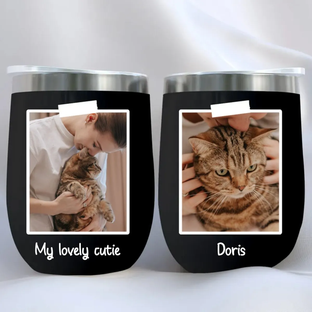 Pet Lovers - Custom Photo Wine Tumbler - Personalized Wine Tumbler