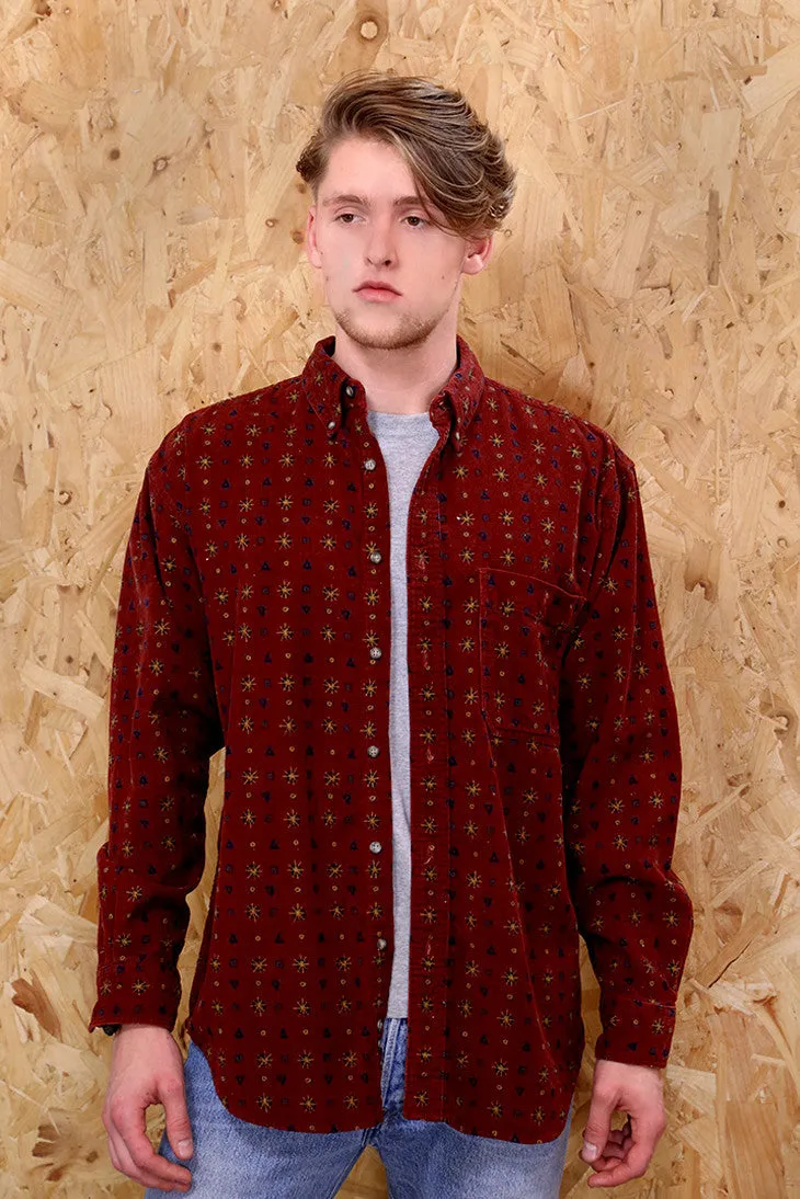 Print Points Corduroy Shirt