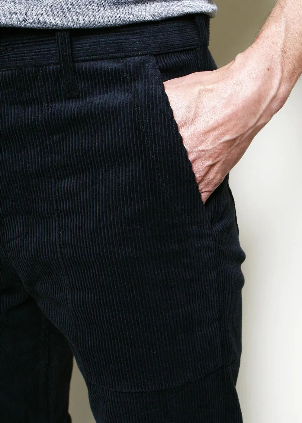 Rogue Territory - Corduroy Fatigue Pants in Black