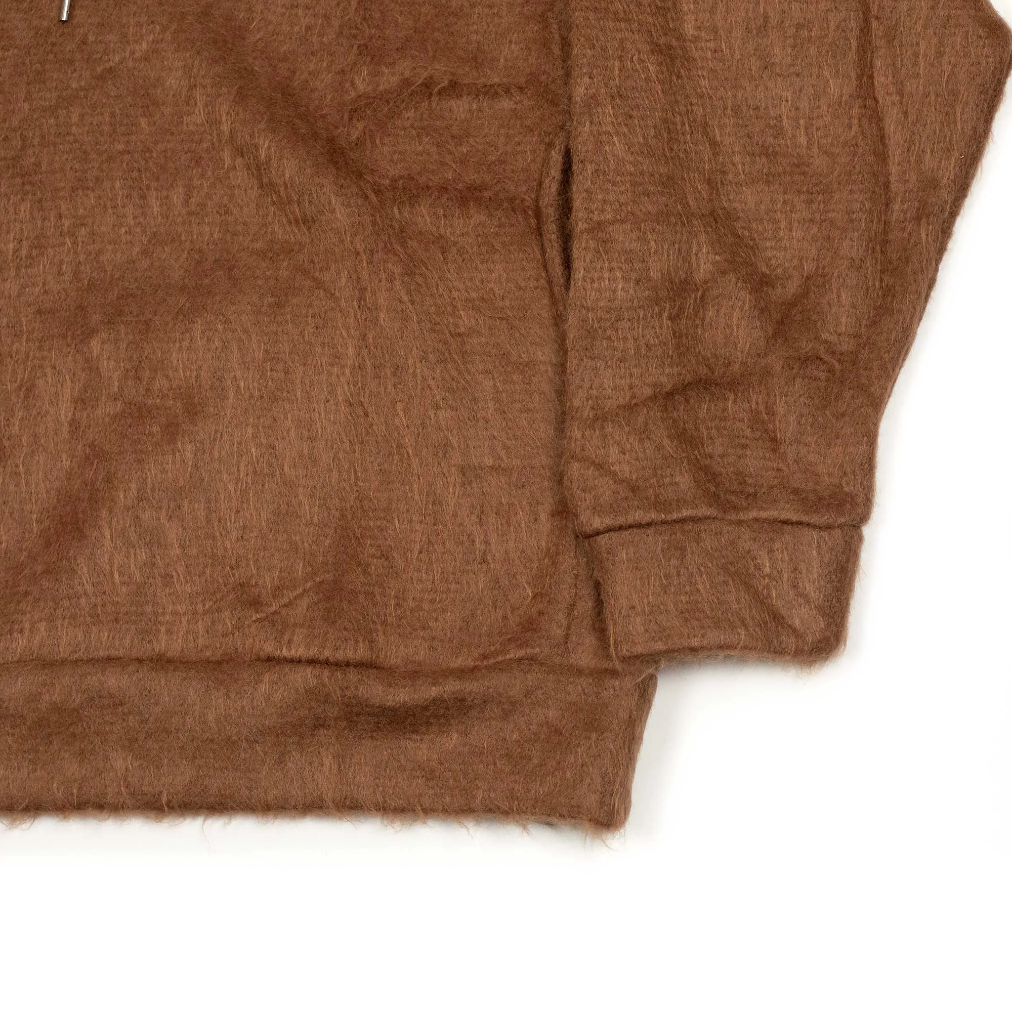 Shaggy hoodie in caramel brown