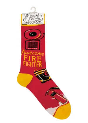 Socks- Awesome Fire Fighter by Primitives by Kathy