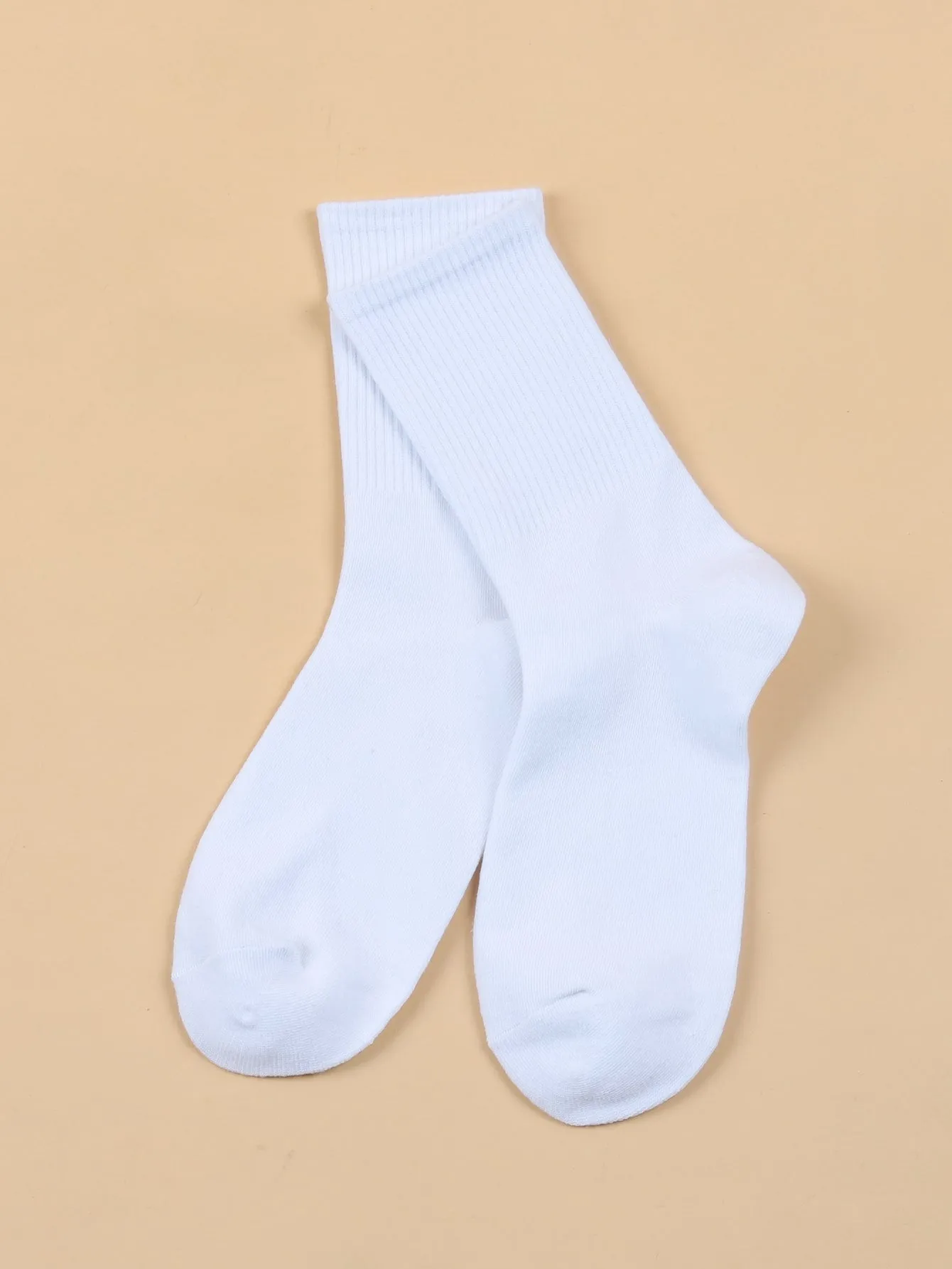 Solid White Crew Socks for Women Plain Socks Cozy Socks Fashion Socks