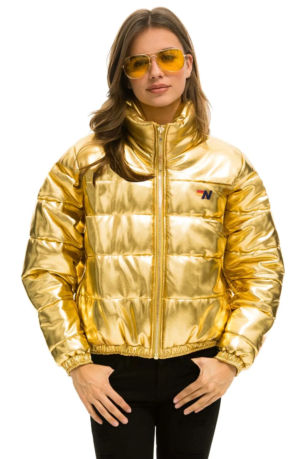 SUNBURST APRES PUFFER JACKET - GLOSSY GOLD