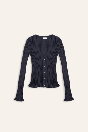 SUSAN slim-fit cardigan (Dark grey)