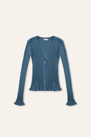 SUSAN slim-fit cardigan (Storm blue)