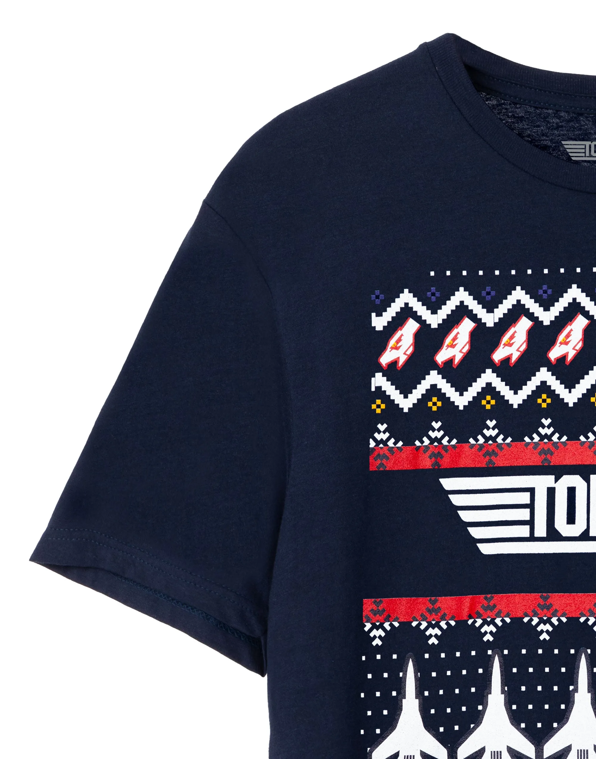 Top Gun Christmas Fairisle Men's Navy T-Shirt