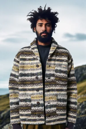 Universal Works - New York Cardigan In Fairisle Wool Mix