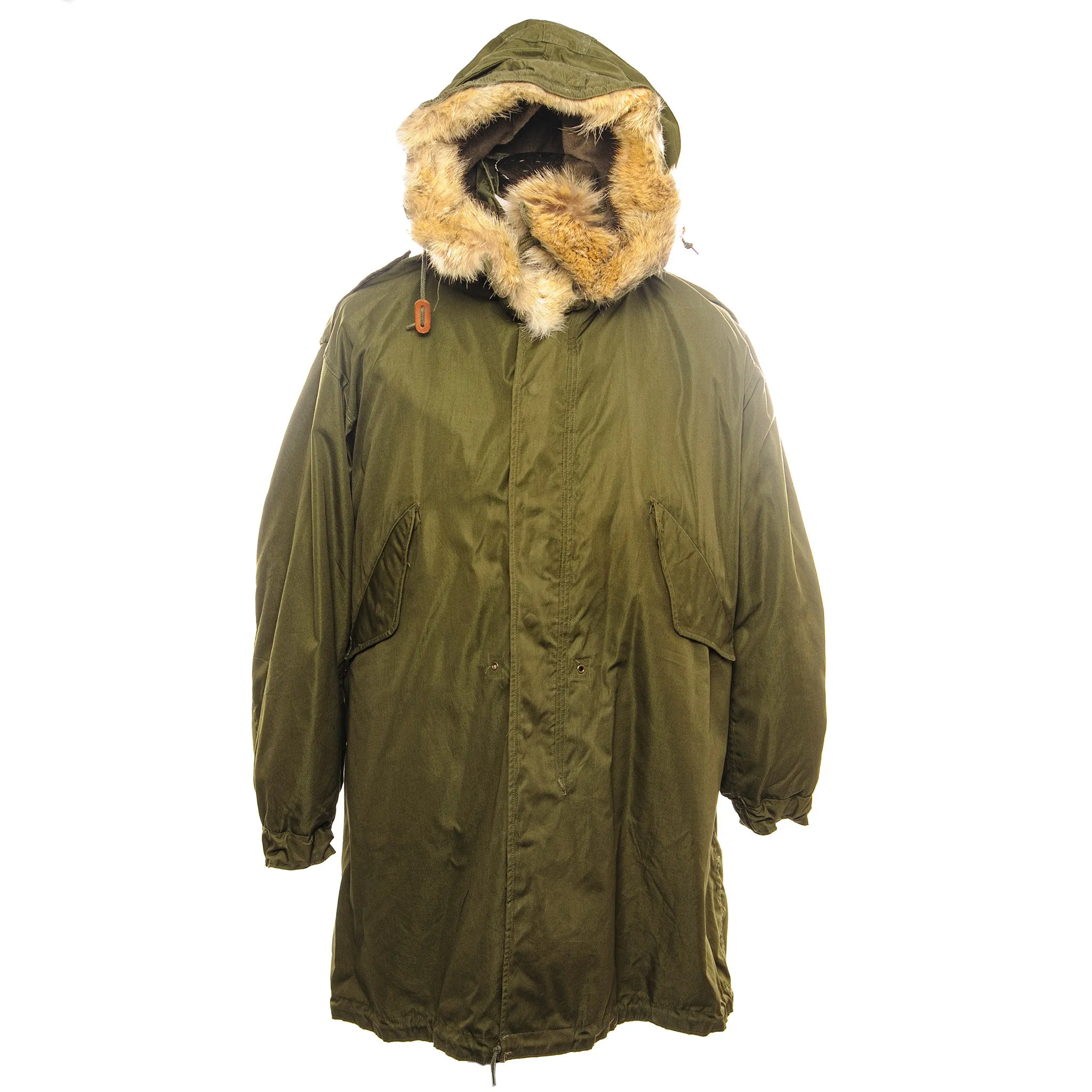 US ARMY M-1951 M-51 FISHTAIL PARKA COMPLETE COYOTE FUR 1952 DEADSTOCK W LINER SIZE SMALL