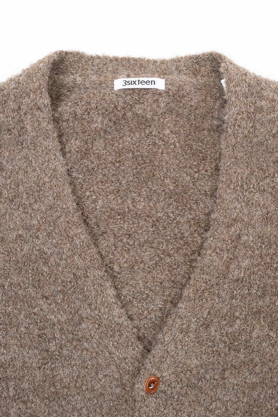 V-Neck Cardigan Boucle Alpaca - Earth