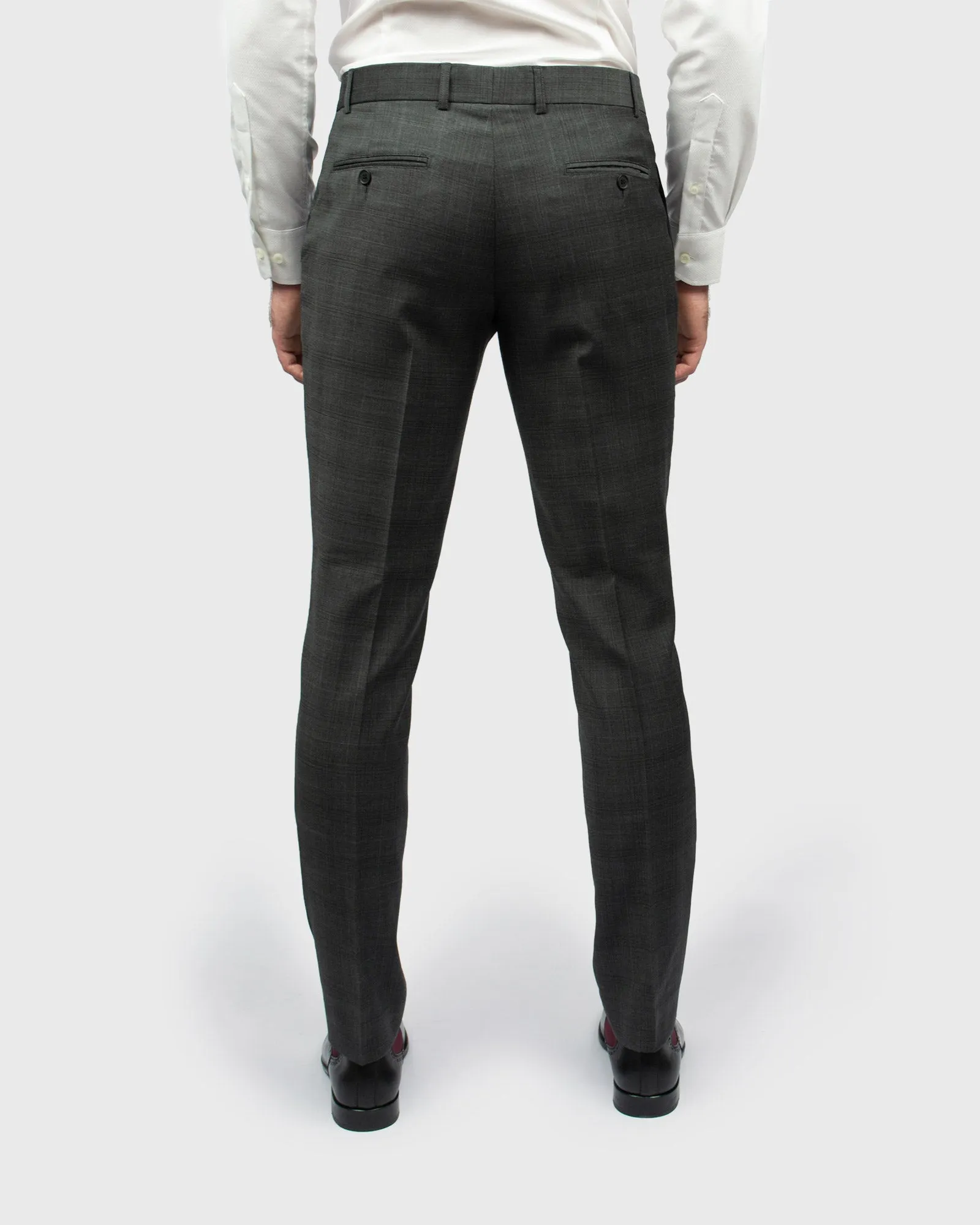 VINCENT & FRANKS S18J11307 CHARCOAL CHECK SLIM TROUSER