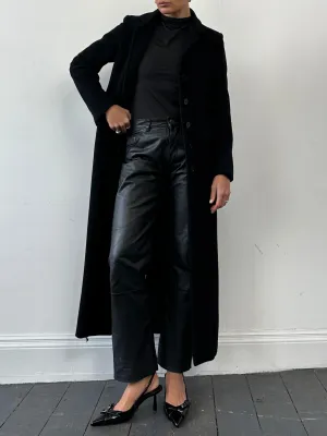 Vintage Straight Leg Leather Trousers - W30