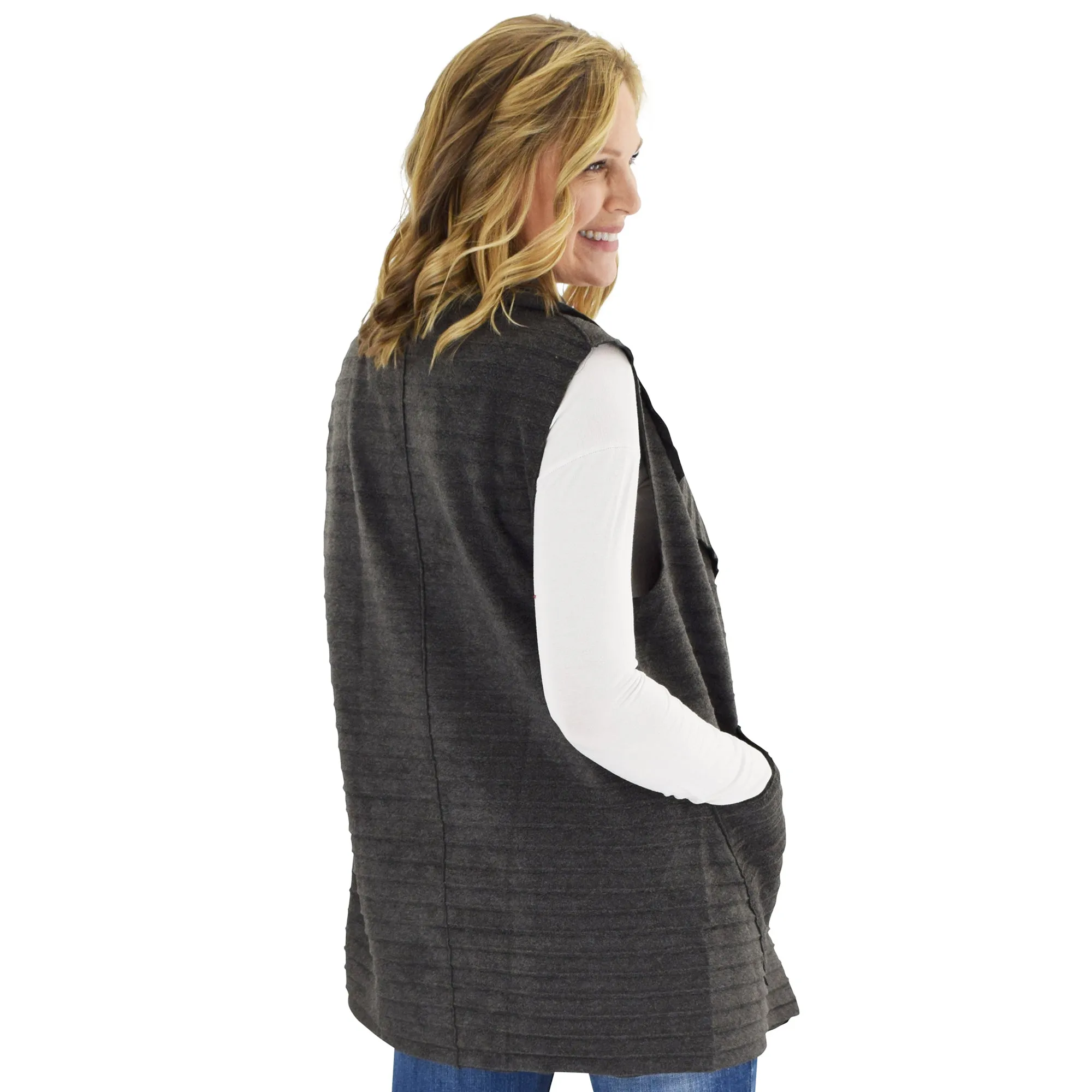 Weekender Cozy Coat Fleece Vest with Pockets Two Sizes!