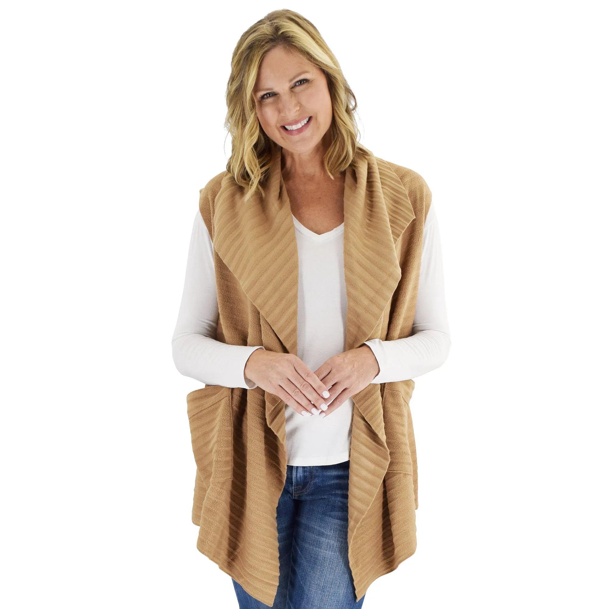 Weekender Cozy Coat Fleece Vest with Pockets Two Sizes!