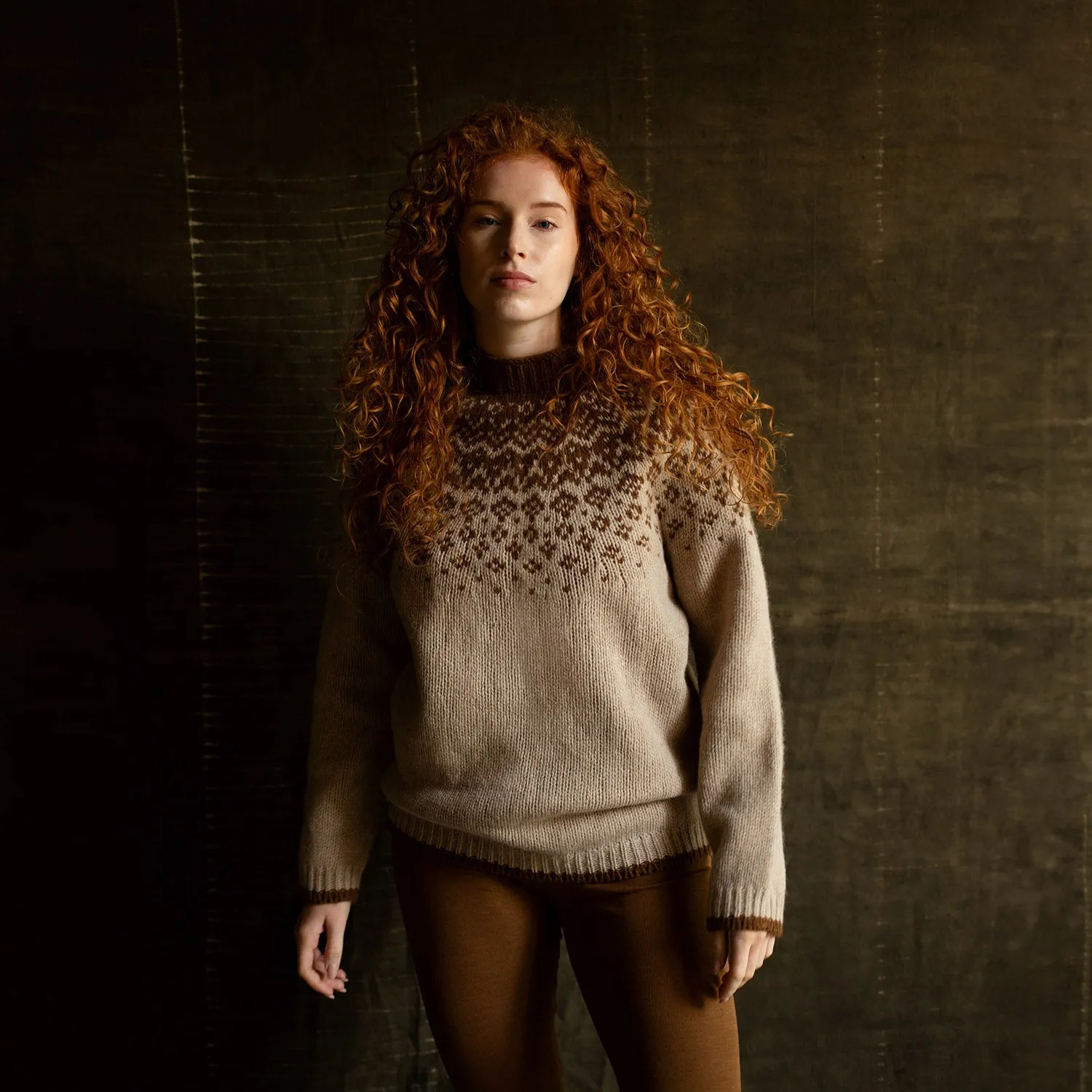 Womens Fauna Sweater - Lambswool - Barley