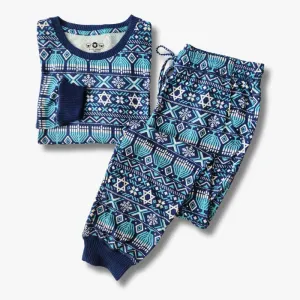 Women's Jogger Pajama Set - Festival of Lights Fair Isle